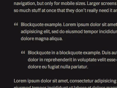 Nested blockquotes make me happy. blockquote light on dark quote siri siri core