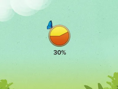 Pretty Butterfly bright butterfly circle color colorful colour colourful game load loader orange round saturated screen start sunny tropical ui