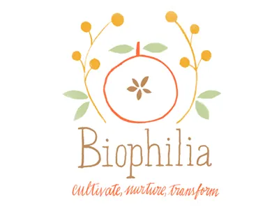 Biophilia apple branding flowers gardening identity illustration logo typography