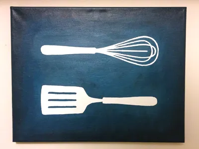 Utensils Painting acrylic stencil