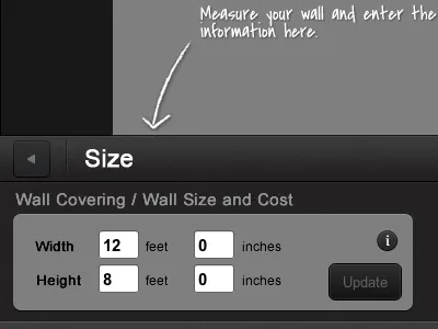 Size Drawer covering drawer settings size update wall
