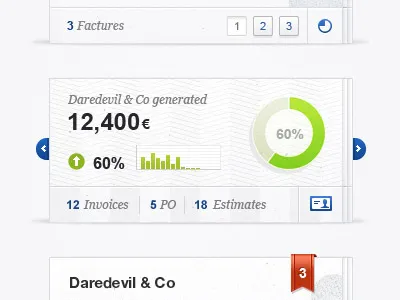 Contact Card app chart charts clean dashboard green pie ribbon ui