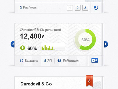 Contact Card app chart charts clean dashboard green pie ribbon ui