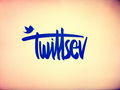 Twittsev bird blue calligraphy meeting twitter twittsev