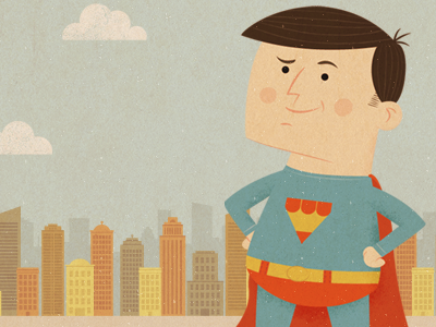 Captain Creative character city sky superhero texture vintage web