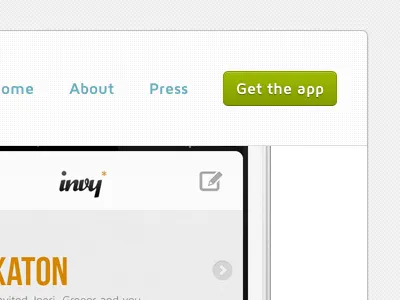 Invy App Website app website button menu navigation