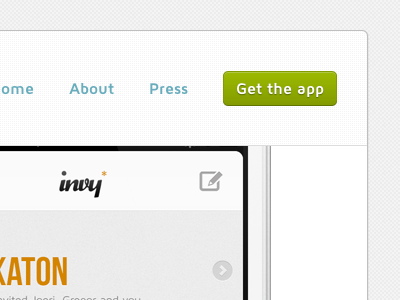 Invy App Website app website button menu navigation