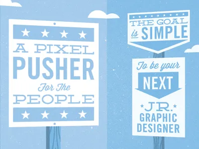 Pixel Pusher campaign deming ep election pixel pusher political sign typography wisdom script