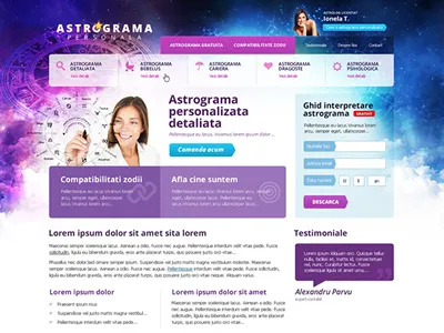 astrology layout astrology web design