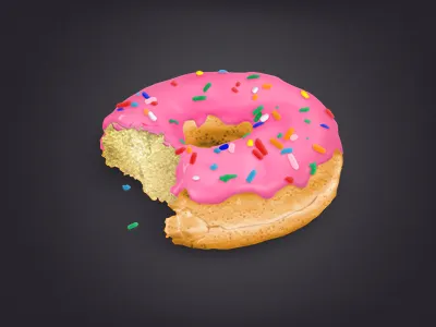 Rainbow Sprinkled Donut bread crumbs donut doughnut icon junk food rainbow sprinkled sprinkles sweats