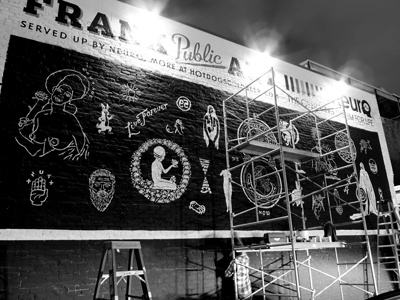 Live Forever... collaboration illustration mural