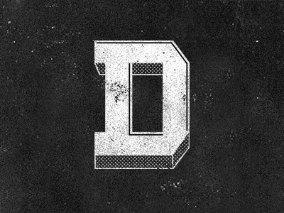 D custom type d halftone letter