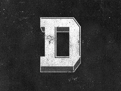 D custom type d halftone letter