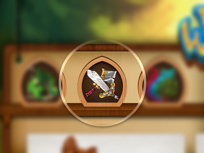 Battle icon WIP abu dhabi art border design dubai emirates flat design freelance designer fun game game design home icon icons interactive interface jungle navigation shelf sword theme uae ui user experience user interface ux website wood