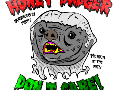 Honey_badger apparel dont care honey badger illustration vector