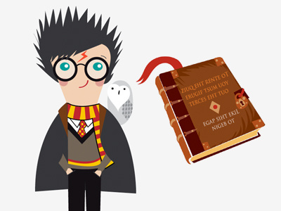 Harry Poter for VisitBritain character design facebook app illustration