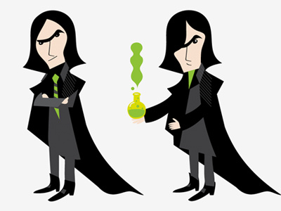 Snape character design facebook app illustration