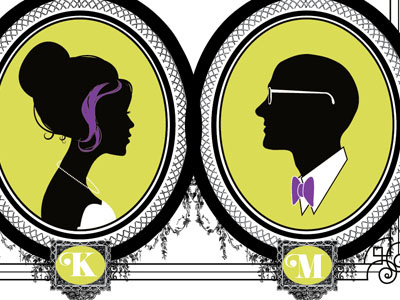 Kim & Matt Silhouettes frame invitation silhouette wedding