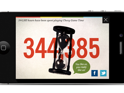 Chevy Game Time screen app design iphone