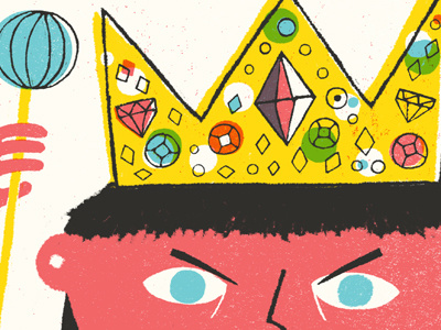 King Dribbble illustration pizzoli silkscreen