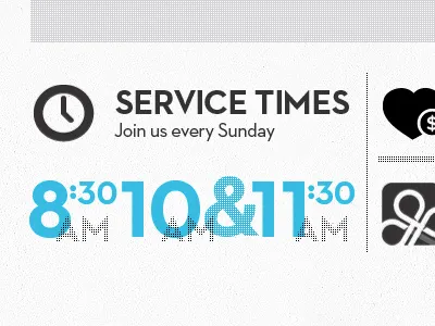 Service Times 2 church dots kingsway neutraface 2 service texture times ux web