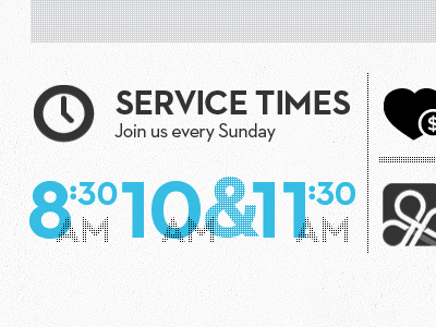 Service Times 2 church dots kingsway neutraface 2 service texture times ux web