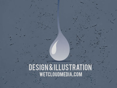 Wet Cloud Media Branding cloud droplet logo minimalistic texture wet