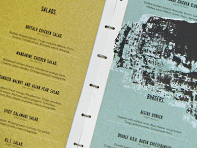 Menu bistro cuisine menu temple