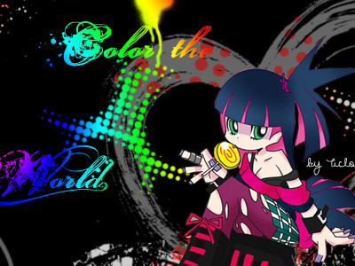 My first background for my phone black color destroy halftone manga rainbow splatter stocking