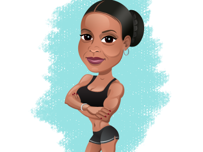 Treena bodybuilder character illustration woman