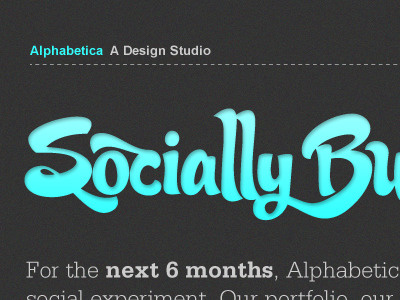 New Alphabetica site inner shadow script texture