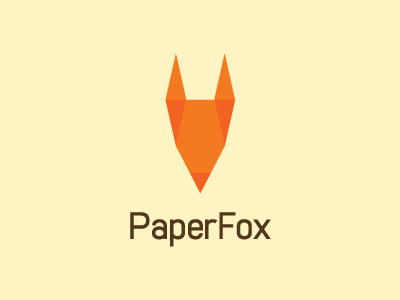 PaperFox animal design ear face fold fox geometry head logo nose orange paper pencil shape