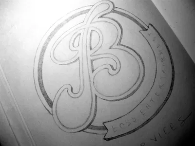 Boss Entertainment branding hand drawn illustration logo sketches typography