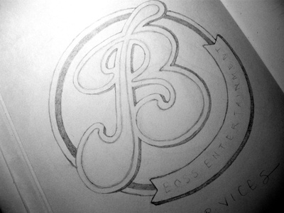 Boss Entertainment branding hand drawn illustration logo sketches typography