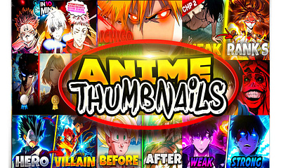 I will design high quality anime thumbnails for you logo