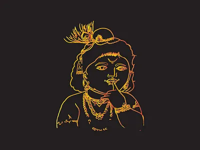 Shri Krishna ji sketch adobe illustration graphic design