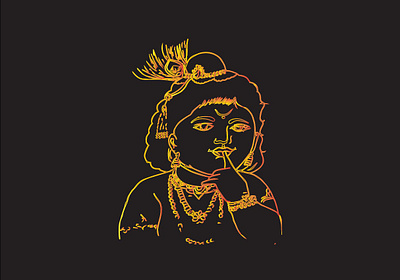 Shri Krishna ji sketch adobe illustration graphic design