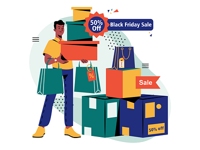 Black Friday art black friday character design graphic design graphics illustration illustrator