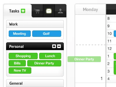 Task Manager app pills tabs ui
