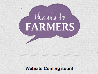 Thanks to Farmers coming soon give thanks logo purple website