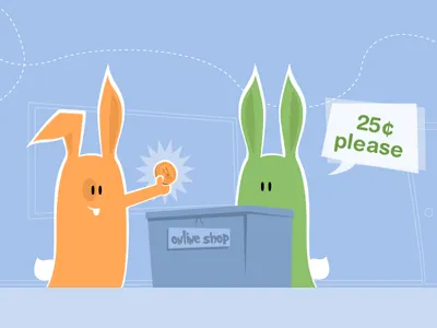Rabbits shopping currency illustration illustrator onlineshop rabbit website