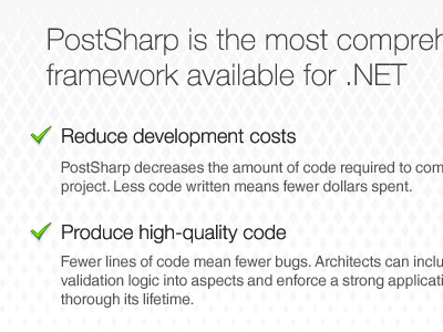 Features .net app features green postsharp simple ticks