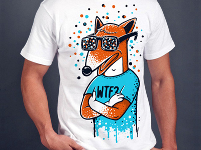 What The Fox? 13mu fox fun glasses illustration nose print t shirt wtf