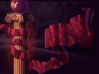 Levele decor magenta silk web