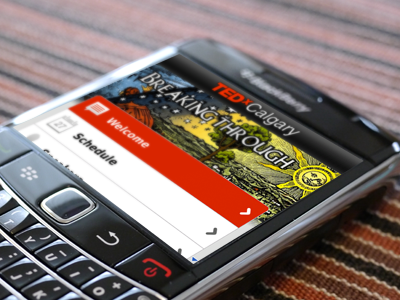 TEDxCalgary Homescreen app blackberry calgary interface ted tedx ui