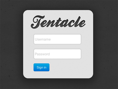 Tentacle cms design login