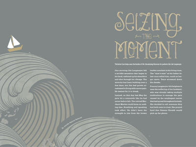 Magazine Spread gray magazine magazine gray print script waves