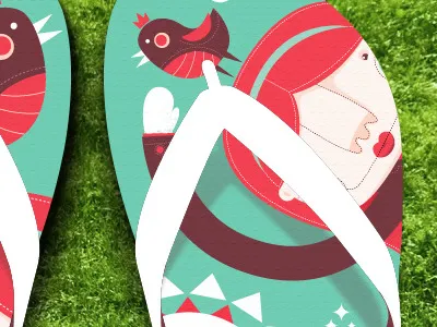 My little bird king bird color girl illustration king red slipper