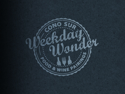 Weekday Wonder design food logo seal stamp wine