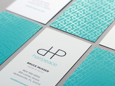 HairPeace Salon Identity/Business Cards business cards identity logo